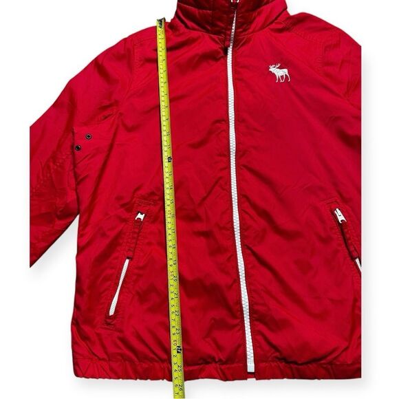 Abercrombie & Fitch Jacket XL Rainey Trail Full Zip Red Windbreaker - Picture 7 of 8